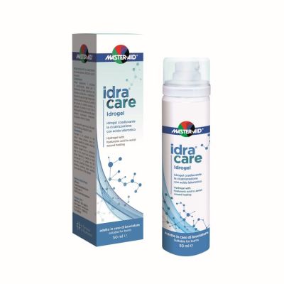 Verpackung und Spender des Master Aid idra care Idrogels